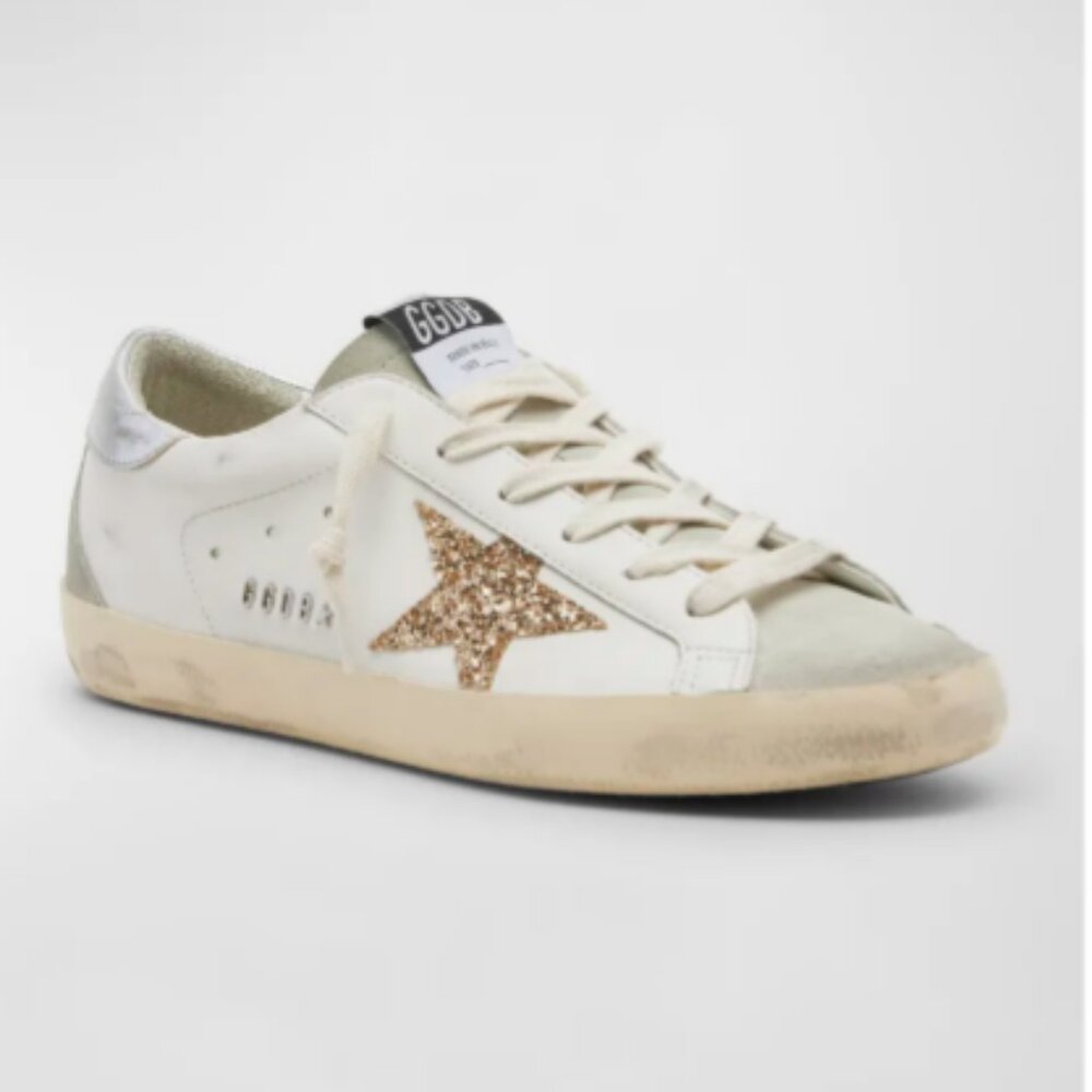 Super-Star Leather Glitter Low-Top Sneakers - Picture 2 of 8